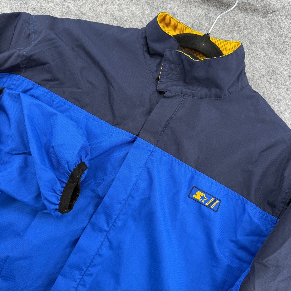 Starter Windbreaker Jacket Mens Small Blue Colorblock Full Zip Mesh Lined - Picture 3 of 16